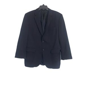 Boss Hugo Boss Men 40S Navy Blue Wool Blend Blazer Sport Jacket 2 Button Stretch